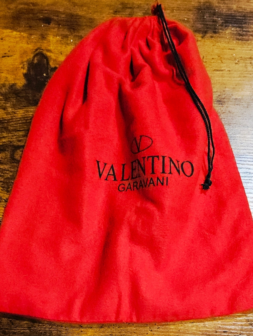 NEW Valentino Red Cotton Dust Bag Single Drawstring Wallet Pouch Handbag Storage